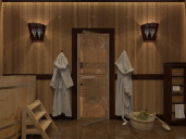 Изображение Дверь для бани и сауны Бамбук и бабочки бронза (190х70). Цена 8 000 р Заказы по телефону: 8 (495) 926-26-22.