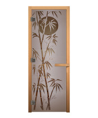 Изображение Дверь для бани и сауны ДС Сатин Матовая рис. Бамбук. Цена 11 590 р Заказы по телефону: 8 (495) 926-26-22.