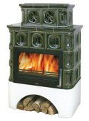 Изображение Кафельная печь ABX Karelie, белый цоколь, с теплообменником 10 кВт. Цена 574 000 р Заказы по телефону: 8 (495) 926-26-22.