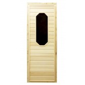 Изображение Дверь для бани и сауны глухая с восьмиугольным стеклом. Цена 4 934 р Заказы по телефону: 8 (495) 926-26-22.